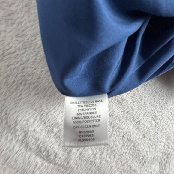 Classiques Entier Womens Blue Pleated Shift Dress Size 4 Long Sleeve Career - Picture 4 of 10